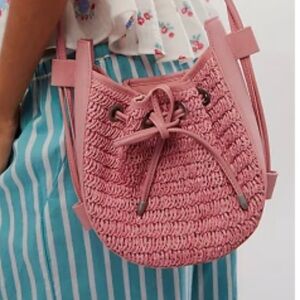 Free People Pink Woven Bag